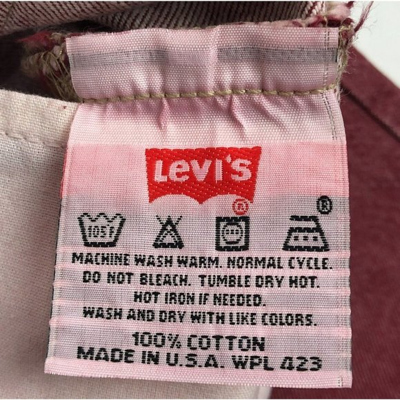 Levis 501 For Women 25x32 Red Jeans Vintage Button Fly Straight Leg Made In USA - Picture 7 of 10